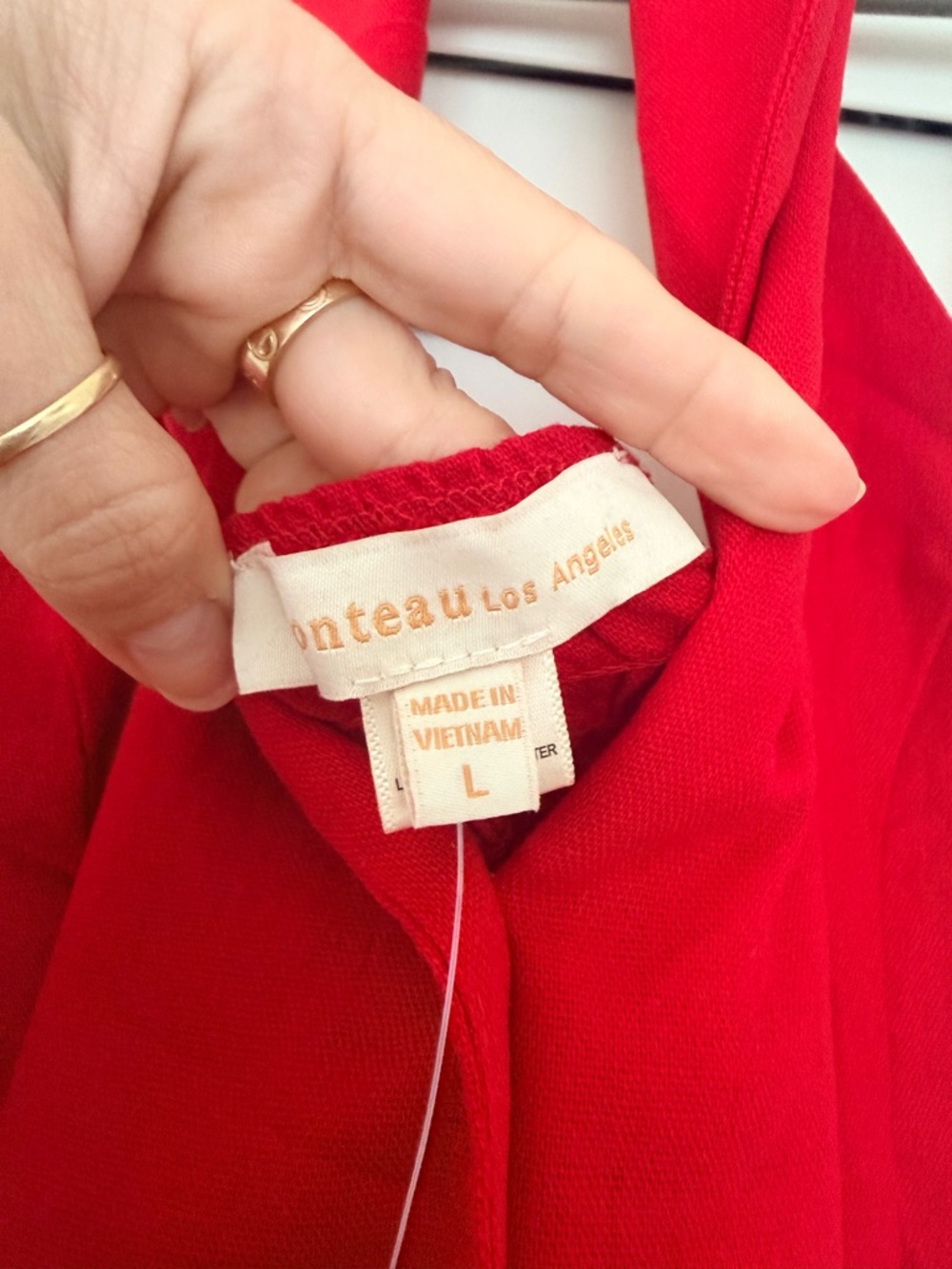 Red Button-Front Halter Dress - Picture 3 of 3